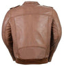 MEN'S CLASSIC BOMER BRN POLICE STYLE LEATHER JACKET WITH ELASTICS GREAT PRICE 