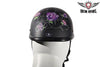MOTORCYCLE WOMEN'S FLATBLK PURPL ROSE DESIGN GRAPHIC NOT DOT APROV GREAT QUALITY 