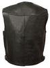 MEN'S MOTORCYCLE DEEP POCKET LEATHER VEST WITH SIDEBUCKLE SOFT DURABLE LEATHER 