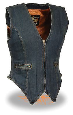 Womens denim 2025 motorcycle vest