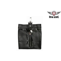 MOTORCYLE WOMEN'S GENUINE LEATHER BIKER BELT LOOP PURSE WITH LACE NEW