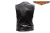 MOTORCYCLE MOTORBIKE LADIES PLAIN LEATHER ZIPPER VEST WITH V NECK SOFT LEATHER 