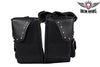 MOTORCYCLE LARGE 2 PC STUDDED PVC SADDLEBAG WITH 2 BONUS POCKETS 19 7.25 12 