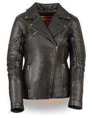 WOMEN'S MOTORCYCLE FITTED BELTLESS M/C POLICE JACKET LONG LENGTH VENTED