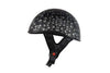 Motorcycle Flat Blk Dot approved Low profile Biker Helmet with Skull graphics 
