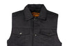Men's Jean Style with Shirt Collar blk denim motorcycle vest w/2 gun pockets 
