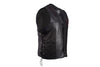 MEN'S MOTORCYCLE POW MIA EMBOSSED FRONT BACK SIDE LACE LEATHER VEST SOFT LEATHER 
