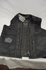 MEN'S MOTORCYCLE SKULL TEXTLE VEST W/2GUN POCKETS & SIDE LACES WITH LEATHER TRIM 