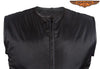 Men's Blk Side Lace Textile Motorcycle Vest with 2 Gun pockets and Leather trim 