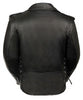 Women's Motorcycle Classic old school police style leather jacket with side laces 