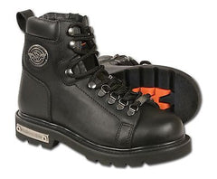 WOMEN'S MOTORBIKE BOOTS REAL LEATHER LACE TO TOE RIDING BOOT WITH SIDE ZIPPER