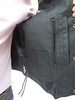 Men's Motorcycle blk 10 Pocket Tall Leather vest with 2 gun pockets inside 