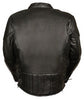 Men's Motorcycle scoter side lace leather jacket with kidney padding back 