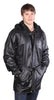 MEN'S LONG 3/4 PARKA MID-LENGHT HOODED PREMIUM NAPPA LEATHER JACKET BLACK 