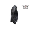 MEN'S MOTORCYCLE SCOOTER TEXTILE/LEATHER COMBO JACKET WITH REFLECTIVE STRIPES 