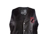 MEN'S MOTORCYCLE POW MIA EMBOSSED FRONT BACK SIDE LACE LEATHER VEST SOFT LEATHER 