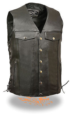 MEN'S MOTORCYCLE TALLENGTH CHEST POCKET WITH SIDE LACES & TWO GUN POCKETS INSIDE 