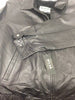 Men's Blk Classic traditional bomer leather jacket with bottom elastics 
