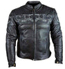 Men's Biker riding reflective skull leather jacket with 2 Gun pockets 