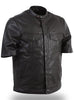 Men's Riding Son of anarcy Light weight half sleeve leather shirt 