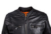 MEN'S MOTORCYCLE SCOOTER JACKET W/RIVET DETAILING W/TWO GUN POCKET NAKED COW NEW 