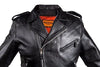 MEN'S MOTORCYCLE COWHIDE CLASSIC M/C JACKET LACE POLICE TERMINATOR STYLE 