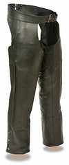 MOTORCYCLE MEN'S VENTED ZIPPER CHAP WITH STRETCH THIGS COW BUTTERSOFT NEW