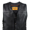 MEN'S MOTORCYCLE CLUB LACE SIDE VEST WITH 2 GUN POCKETS WITH FRONT SNAP BUTTONS 