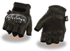 MEN'S FINGERLESS W/HARD CARBON KNUCKLES & GEL PALM VERY SOFT KNOCK OUT GLOVE 