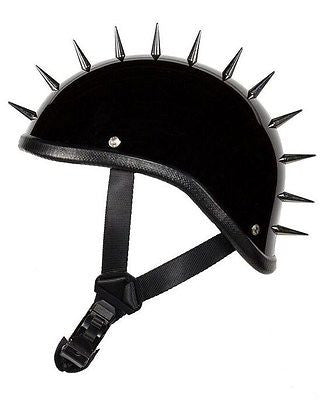 Motorcycle Shiny Gladiator Novelty helmet with Punky Spikes – Leather Place