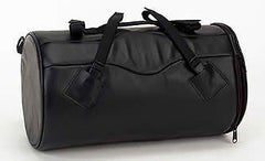 MOTORCYCLE ROUND DUFLE SISSY T BAR BAG TRAVEL PLAIN LUGGAGE PVC NEW BLACK 16*9*9