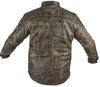 Men's Motorcycle Distressed Brn Leather Shirt with 2 Gun pockets 