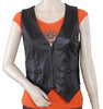 MOTORCYCLE MOTORBIKE LADIES LEATHER VEST WITH SIDE ELASTIC GREAT QUALITY NEW 