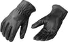 MEN'S POLICE STYLE THERMAL LINED DRIVING GLOVES REAL LEATHER W/CINCH WRIST BLK 