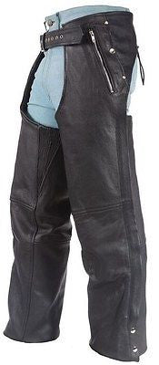 Men's motorcycle Four pocket with Removable liner Leather chap 