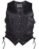 WOMEN'S MOTORCYCLE CLASSIC BRAIDED BIKER VEST WITH LACES & 2 GUN POCKETS INSIDE 