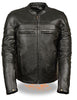 MEN'S MOTORCYCLE SCOOTER JACKET W/ZIPOUT WITH 2 GUN POCKETS INSIDE COW SKIN 
