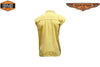 Men's Motorcycle Cotton yellow cut off shirt with fryed Sleeves 