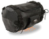 MOTORCYCLE BLK LEATHER ROLL TRAVEL PLAIN LUGGAGE BAG WITH RAIN COVER REALEATHER 