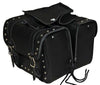 Waterproof Motorcycle Luggage Saddlebag Black Leather PVC Slanted 