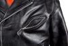Men's Motorcycle Side lace police style leather jacket Live to ride embossed back 