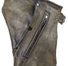 Men's Motorcycle Removable Liner leather distressed retro chap heavy leather 