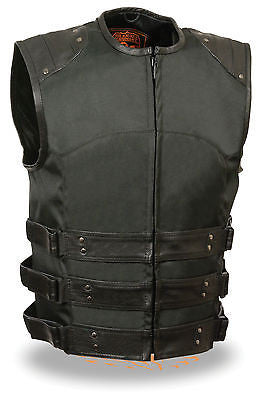 MEN'S MOTORCYCLE ASSAULT TEXTILE SWAT TACTICAL STYLE W/LEATHER TRIM ...