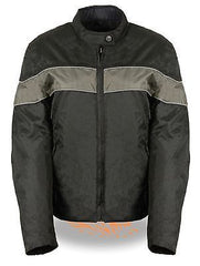 LADIES GREY LIGHTWEIGHT TEXTILE W/REFLECTIVE PIPING JACKET ZIPOUTLINER BLK/GREY