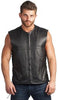 MEN'S LEATHER MOTORCYCLE CLUB VEST W/2 GUN POCKETS SIDE LACES GREAT PRICE 