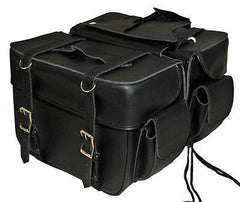 MOTORCYCLE SADDLEBAG PLAIN TWO STRAP SIZE LARGE ZIP OFF BAG NEW
