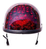 MOTORCYCLE RIDERS EAGLE BURGANDY SKULL GRAVEYARD HALF HELMET NOT DOT GR8 PRICE 