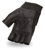 MOTORCYCLE MEN'S FINGERLESS SPENDAX GLOVES VERY SOFT LEATHER WITH MESH &GEL PALM 