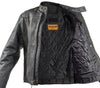 Men's Motorcycle scoter side lace leather jacket with kidney padding back 