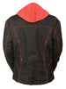 WOMEN'S MOTORCYCLE RIDING BLK/RED TEXTILE JACKET W/REFLECTIVE TRIBAL DETAIL 